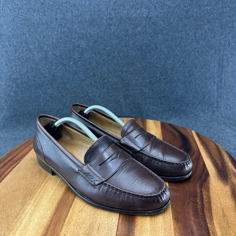 Green Label Cole Haan 10096 Penny Loafer Cordovan Leather Shoe Sz 7.5M Made USA